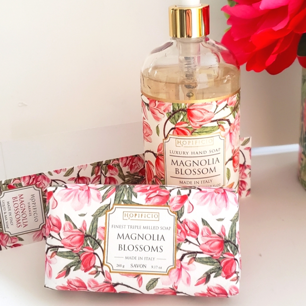 Hopificio Magnolia Blossom Luxury Italian Soap Bar & Hand Soap New